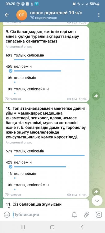 Ата-аналар сауалнамасы